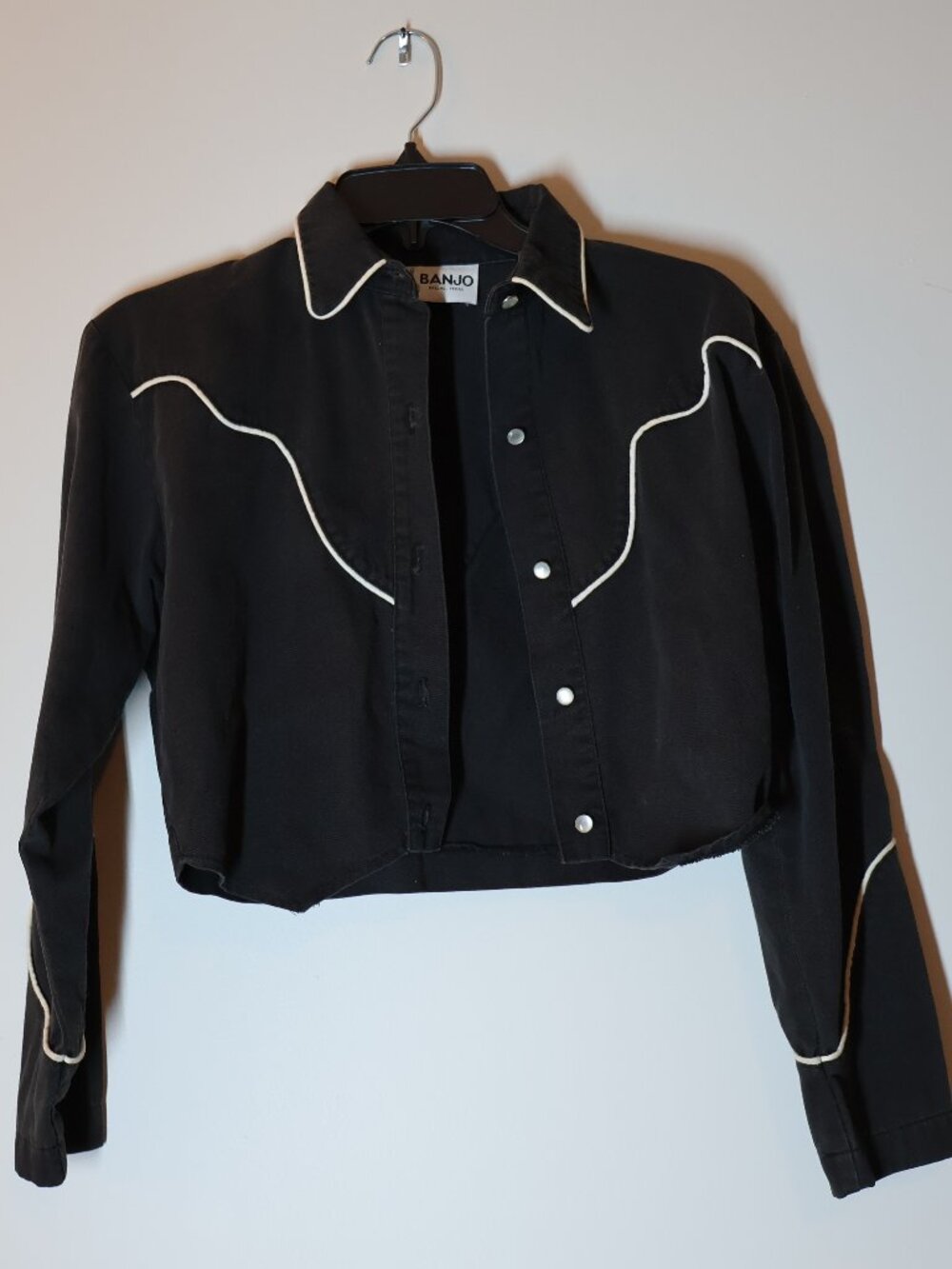 Vintage Western Black and White Crop Jacket No size Banjo Dallas, Texas